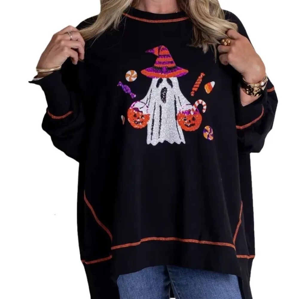 Fantastic Fawn Black and Orange Sweater